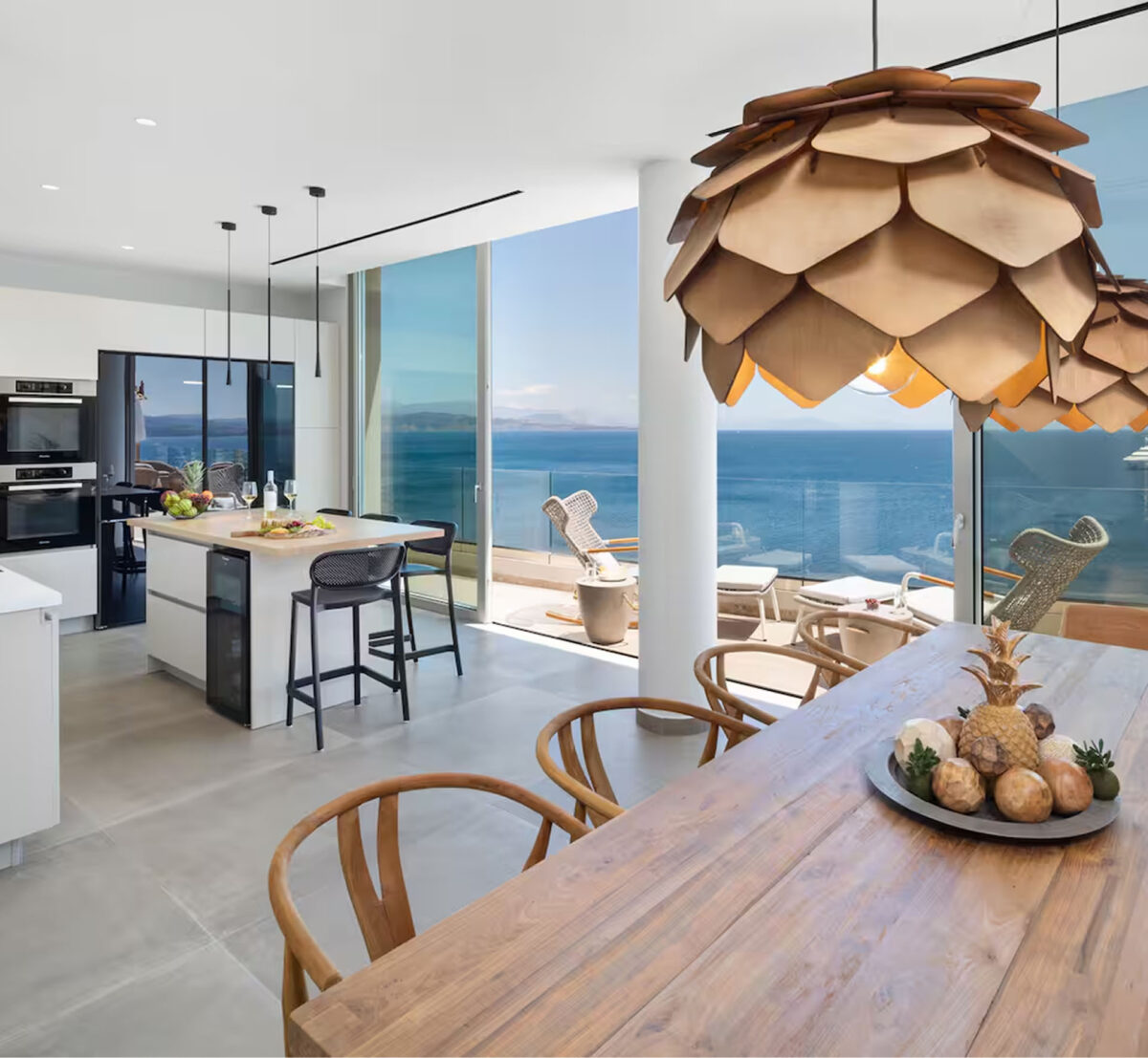 Mirabile Luxury residence corfu dining and kitchen area